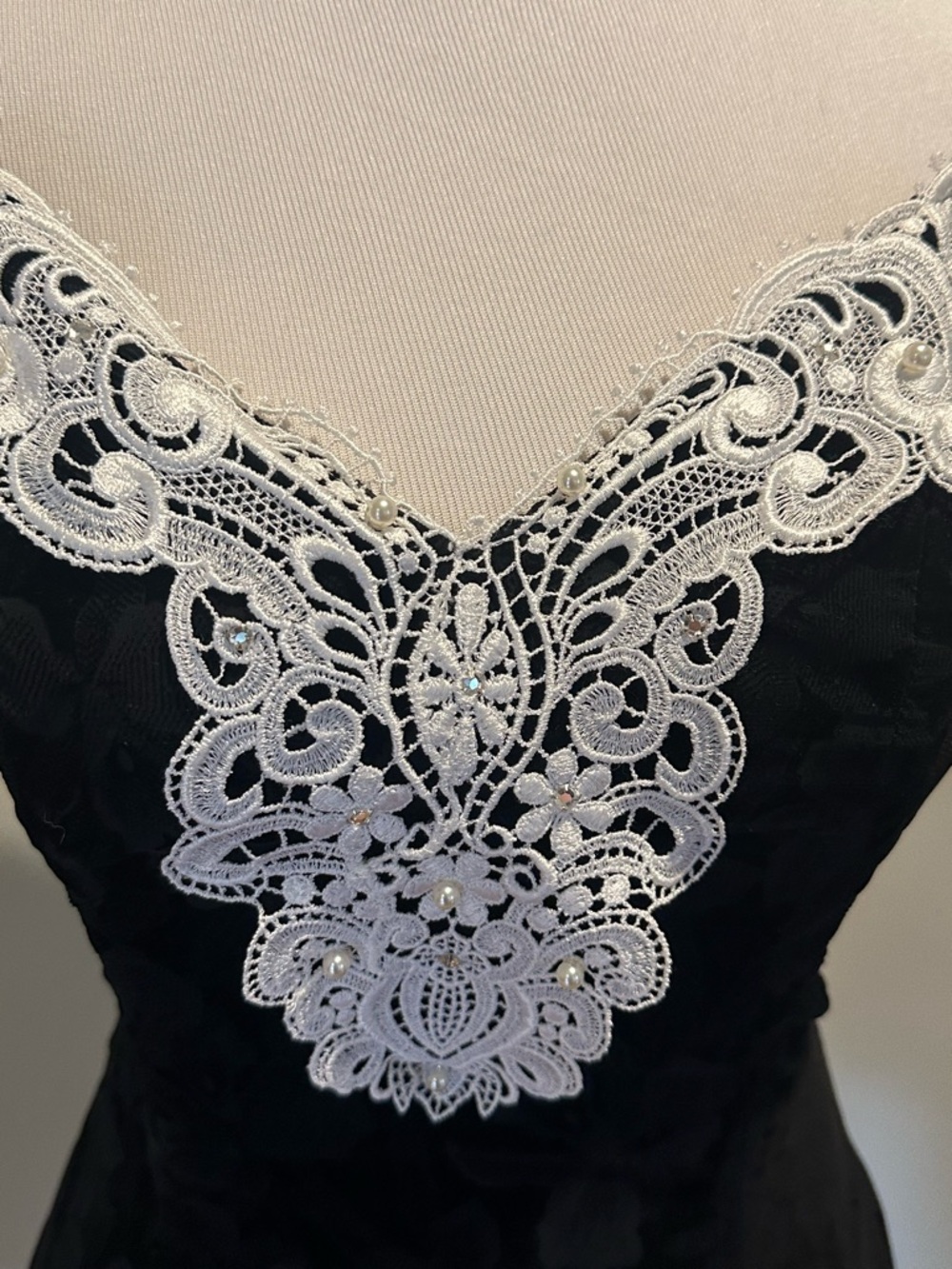 Vintage 90s Zum Zum Velvet Lace Off Shoulder Semi Formal Dress Prom Sz 5/6 - Picture 3 of 5
